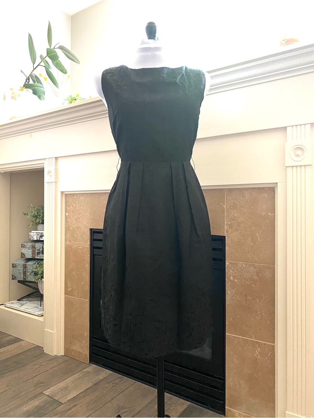 NWOT Barneys New York Black-on- Black Leopard Print Dress